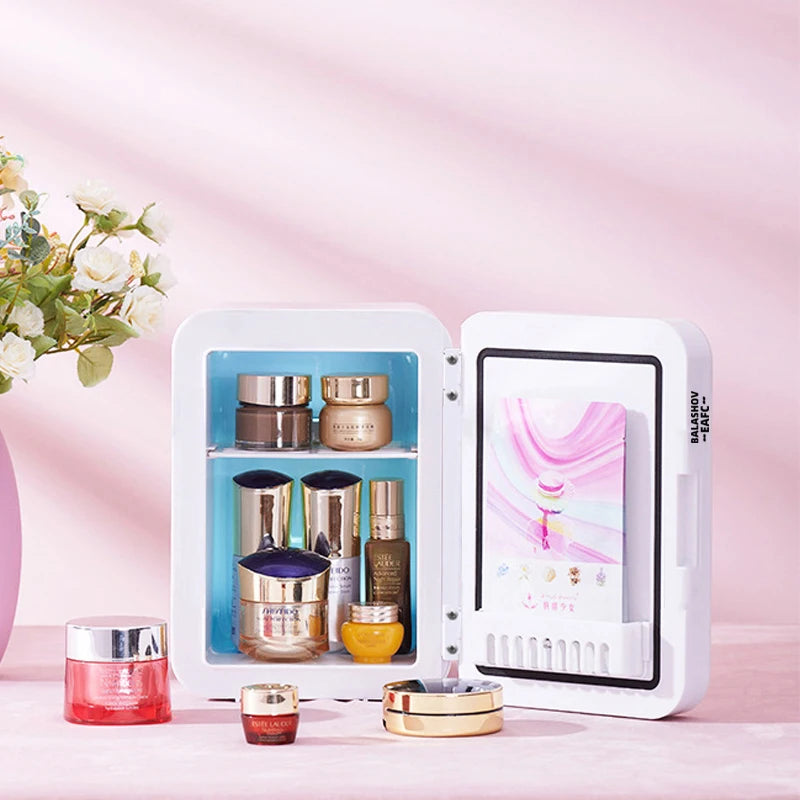GlamChill 4L Mini Skincare Fridge — Beauty Fridge with LED Mirror