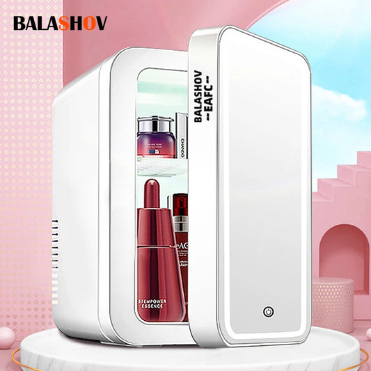 GlamChill 4L Mini Skincare Fridge — Beauty Fridge with LED Mirror